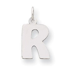 Sterling Silver Bubble Block Initial R Charm hide-image