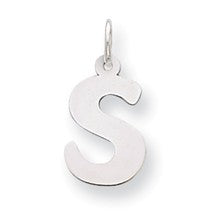 Sterling Silver Bubble Block Initial S Charm hide-image