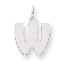 Sterling Silver Bubble Block Initial W Charm hide-image