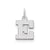 Small Block Initial E Charm in Sterling Silver