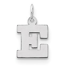 Sterling Silver Small Block Initial E Charm hide-image