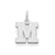 Small Block Initial M Charm in Sterling Silver