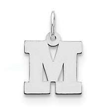 Sterling Silver Small Block Initial M Charm hide-image