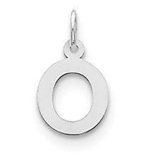 Sterling Silver Small Block Initial O Charm hide-image