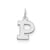 Small Block Initial P Charm in Sterling Silver