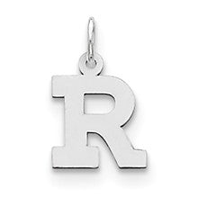 Sterling Silver Small Block Initial R Charm hide-image
