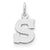 Sterling Silver Small Block Initial S Charm hide-image