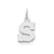 Small Block Initial S Charm in Sterling Silver