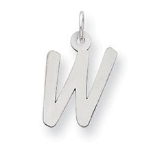 Sterling Silver Medium Initial W Charm hide-image