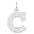 Medium Block Initial C Charm in Sterling Silver