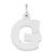 Medium Block Initial G Charm in Sterling Silver