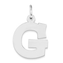 Sterling Silver Medium Block Initial G Charm hide-image