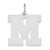 Medium Block Initial M Charm in Sterling Silver