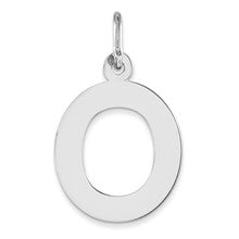 Sterling Silver Medium Block Initial O Charm hide-image