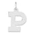Medium Block Initial P Charm in Sterling Silver