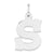 Sterling Silver Medium Block Initial S Charm hide-image