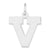 Medium Block Initial V Charm in Sterling Silver