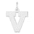 Sterling Silver Medium Block Initial V Charm hide-image