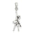 Ballerina with Pink CZ Charm in Sterling Silver