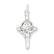 Sterling Silver CZ Skull Charm hide-image