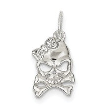 Sterling Silver CZ Skull Charm hide-image