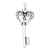 Antiqued CZ Key Charm in Sterling Silver