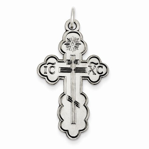 Sterling Silver Eastern Orthodox Cross pendant, Pretty Pendants for Necklace