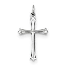 Sterling Silver Fleur De Lis Cross Charm hide-image