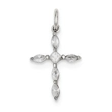 Sterling Silver CZ Cross Charm hide-image