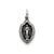 Antiqued Miraculous Medal, Stylish Charm in Sterling Silver