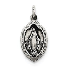 Sterling Silver Antiqued Miraculous Medal, Classy Charm hide-image