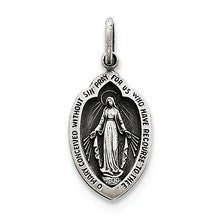 Sterling Silver Antiqued Miraculous Medal, Alluring Charm hide-image