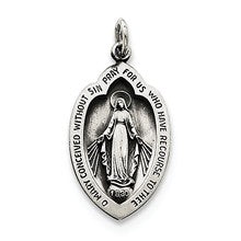 Sterling Silver Antiqued Miraculous Medal, Appealing Charm hide-image