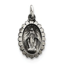 Sterling Silver Antiqued Miraculous Medal, Pendants and Charm hide-image