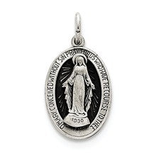 Sterling Silver Antiqued Miraculous Medal, Adorable Charm hide-image