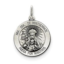 Sterling Silver Antiqued Montserrate Medal, Charm hide-image