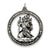 Antiqued Saint Christopher Medal, Pretty Charm in Sterling Silver