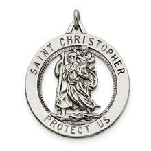 Sterling Silver Saint Christopher Medal, Dazzling Charm hide-image