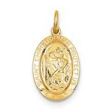 24k Gold-Plated Sterling Silver Saint Christopher Medal, Beautiful Charm hide-image