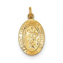 24k Gold-Plated Sterling Silver Saint Christopher Medal, Delightful Charm hide-image