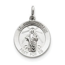 Sterling Silver Saint Jude Thaddeus Medal, Exquisite Charm hide-image