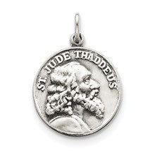 Sterling Silver Saint Jude Thaddeus Medal, Pretty Charm hide-image