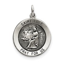 Sterling Silver Antiqued Saint Luke Medal, Alluring Charm hide-image