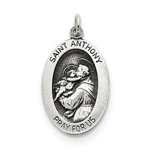 Sterling Silver Antiqued Saint Anthony Medal, Adorable Charm hide-image