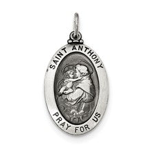 Sterling Silver Antiqued Saint Anthony Medal, Dazzling Charm hide-image