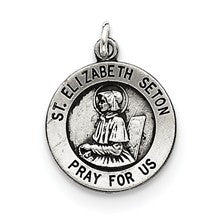 Sterling Silver Antiqued Saint Elizabeth Seton Medal, Pendants and Charm hide-image