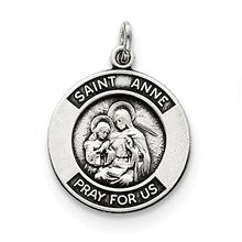 Sterling Silver Antiqued Saint Anne Medal, Gorgeous Charm hide-image