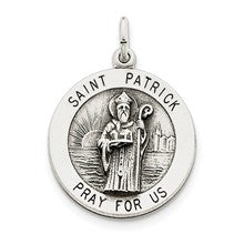 Sterling Silver Antiqued Saint Patrick Medal, Delightful Charm hide-image