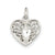 Filigree Heart Charm in Sterling Silver