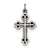 Sterling Silver Antiqued Budded Cross Charm hide-image